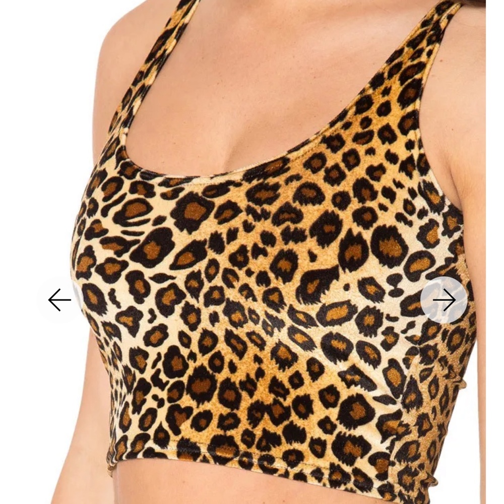 COPY - BlackMilk Peggy Bundy leopard velvet crop top reversible